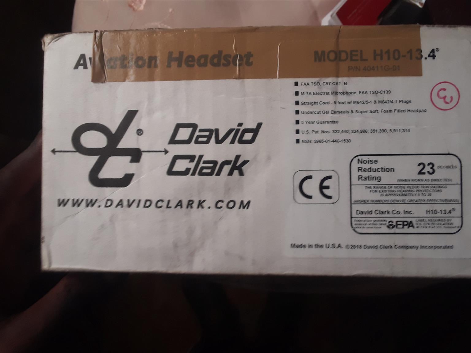 David Clark headsets Model: H10-3.4