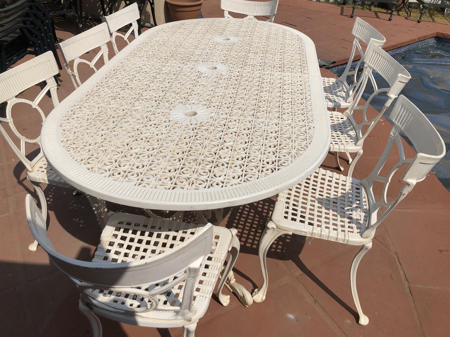 cast metal patio set