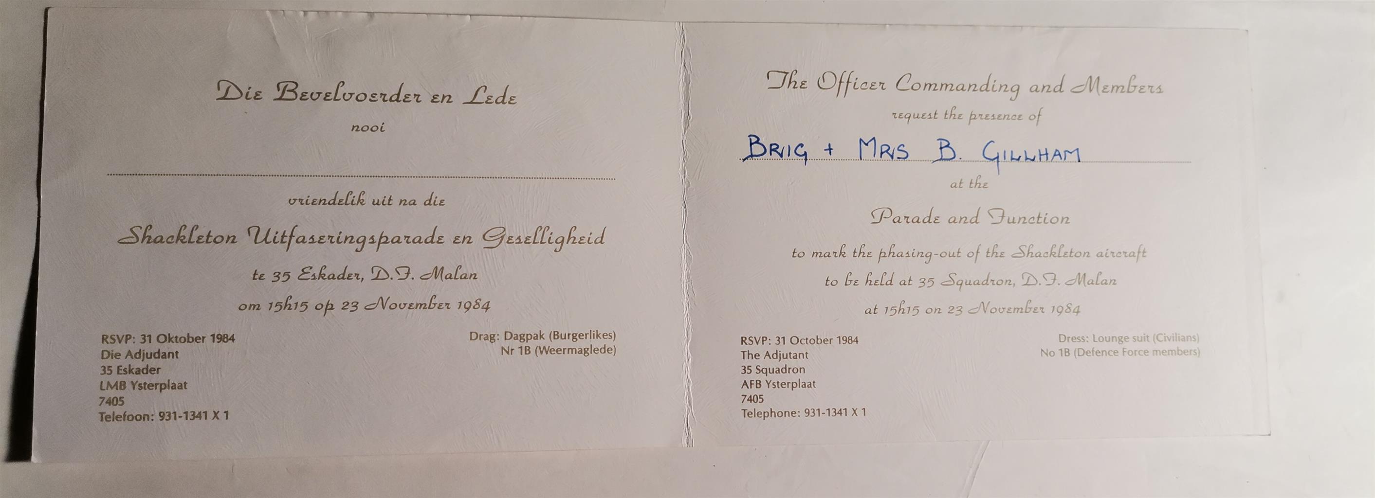 Antique collectable letter of invitation