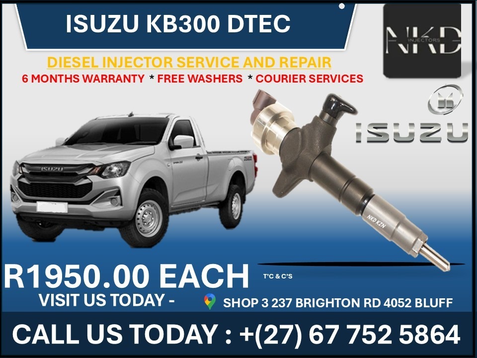 Isuzu KB300 Dtec Diesel injectors on Recondition - Private Seller Isuzu KB300 Dtec Diesel injectors on Recondition - Private Seller