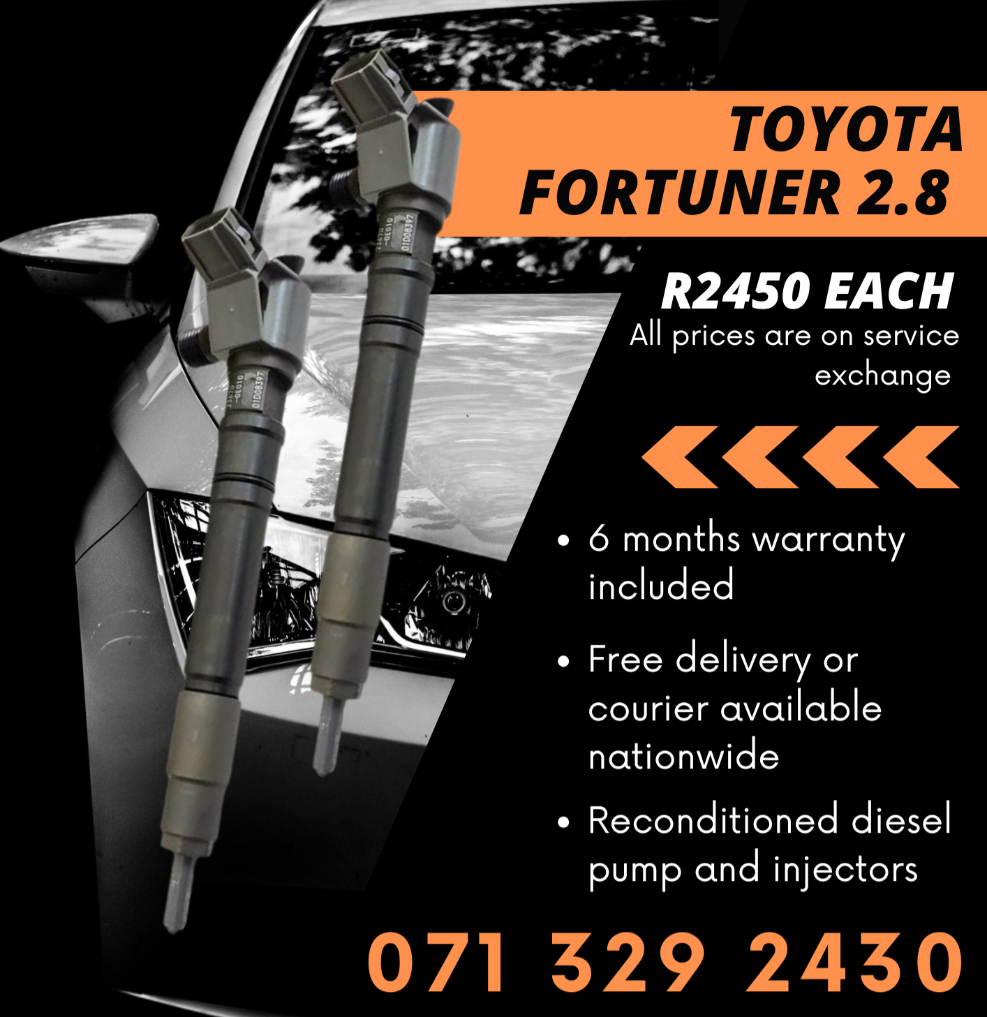 TOYOTA FORTUNER 2.8 INJECTORS FOR SALE WITH WARRANTY INCLUDED - Private Seller TOYOTA FORTUNER 2.8 INJECTORS FOR SALE WITH WARRANTY INCLUDED - Private Seller