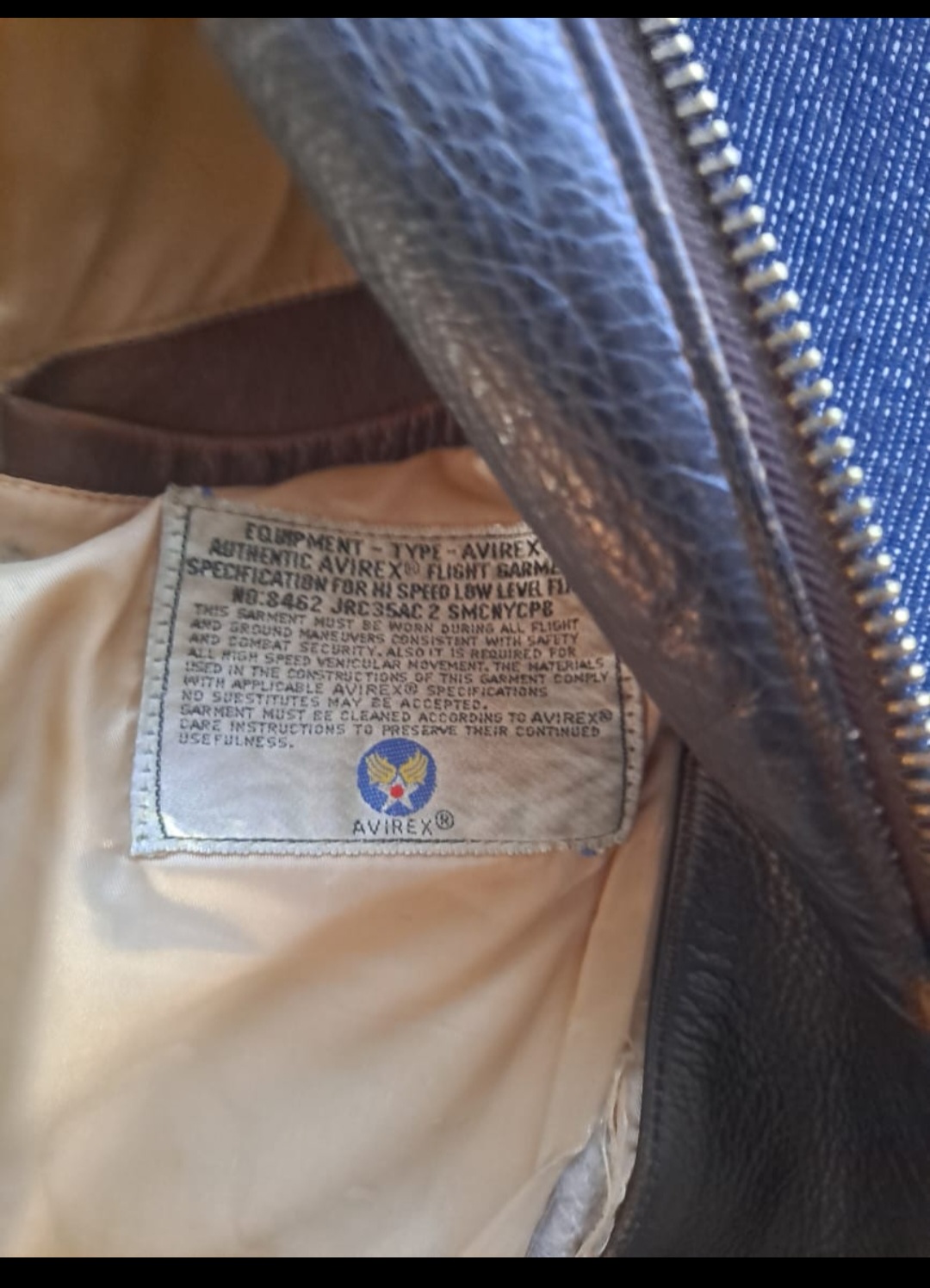 US navy father and son avirex bomber jacket.