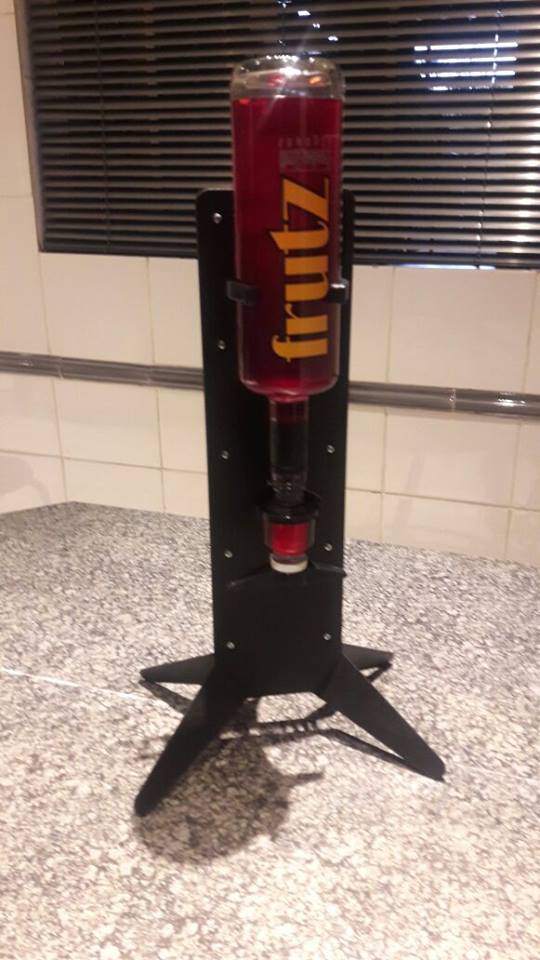 Liquor Dispenser: Unique Free Standing with 2-Optics. Made of Iron. Brand New