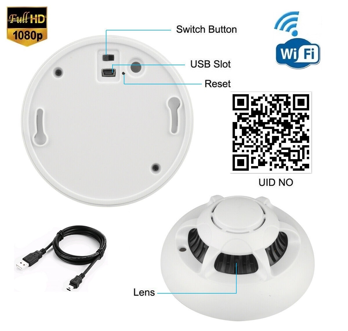 New Wireless Spy Smoke Detector HD Camera with P2P WiFi and Motion Detection NEW