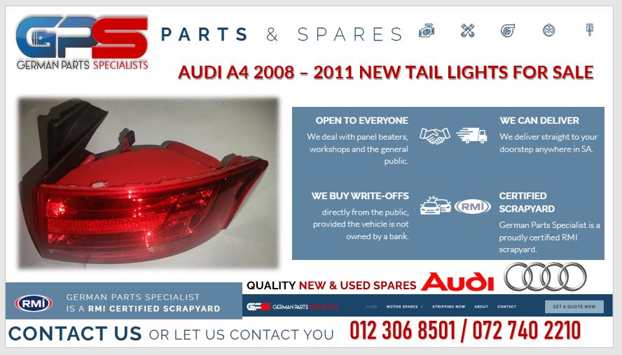 Audi A4 2008 – 2011 new replacement tail lights for sale - Private Seller Audi A4 2008 – 2011 new replacement tail lights for sale - Private Seller