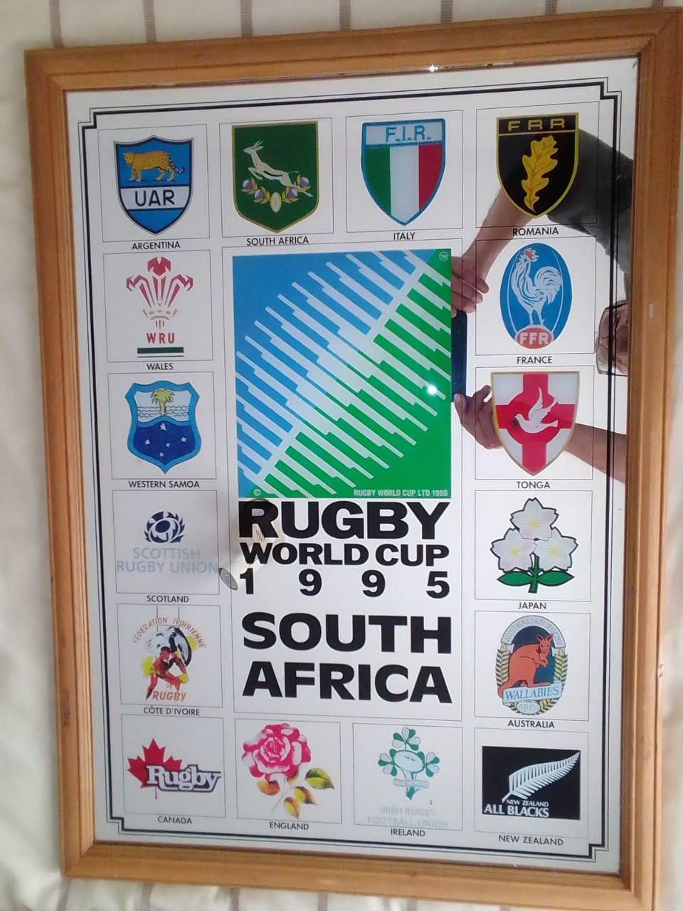Limited Edition Original 1995 Rugby World Cup Bar Mirror 30 Year Aniversary
