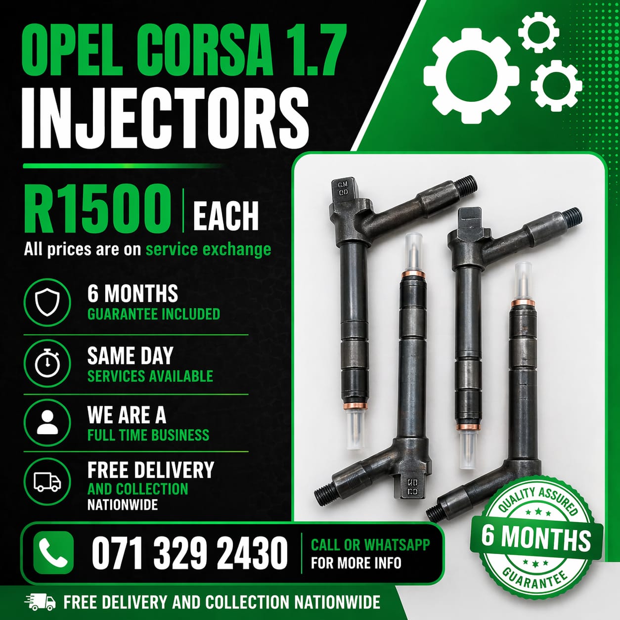 OPEL CORSA 1.7 INJECTORS FOR SALE WITH WARRANTY INCLUDED - Private Seller OPEL CORSA 1.7 INJECTORS FOR SALE WITH WARRANTY INCLUDED - Private Seller