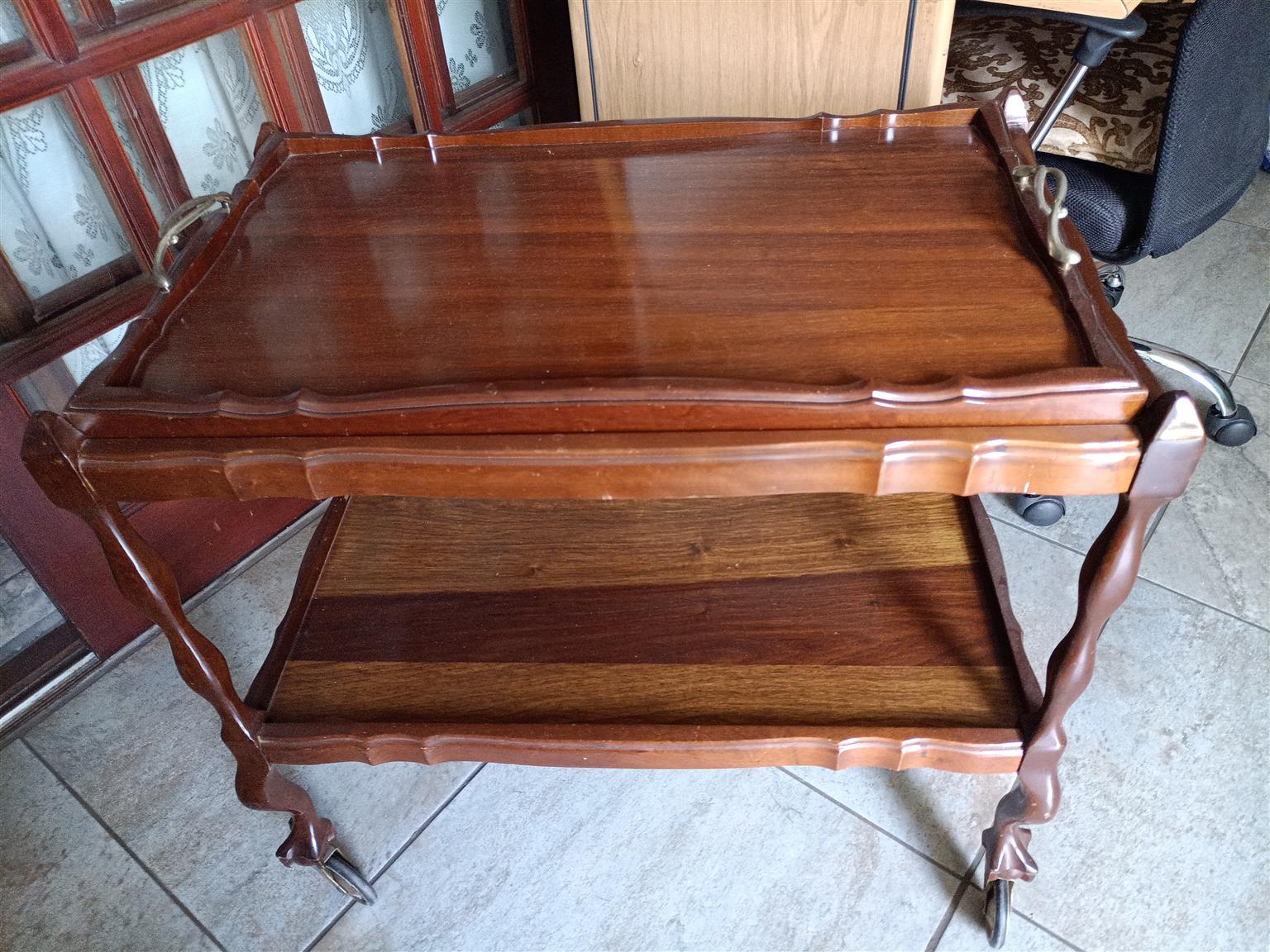 Tea Trolley on wheels with serving tray Tea Trolley on wheels with serving tray