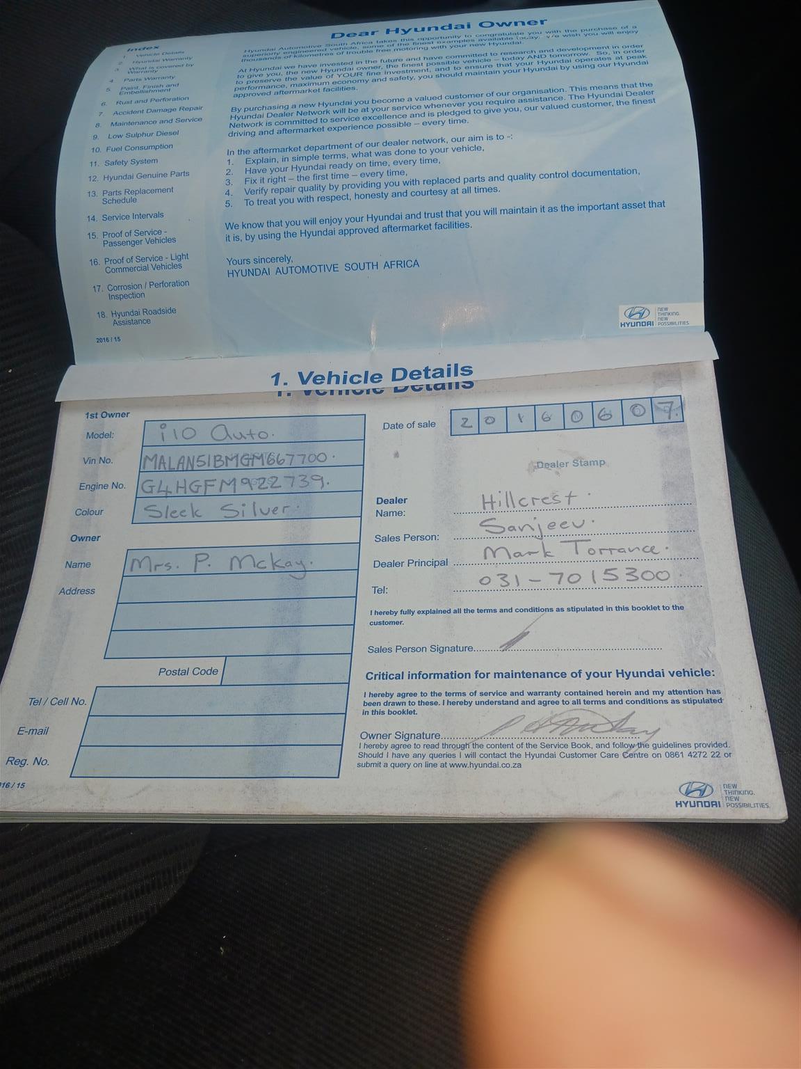 Used 2016 Hyundai i10 1.2 GLS auto - Private Seller