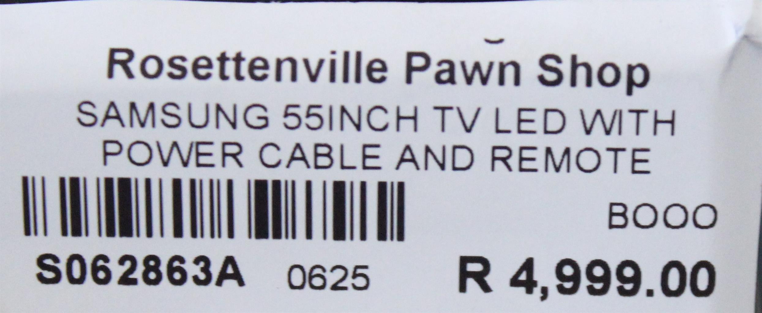 SAMSUNG 55INCH TV LED WITH POWER CABLE AND REMOTE S062863A