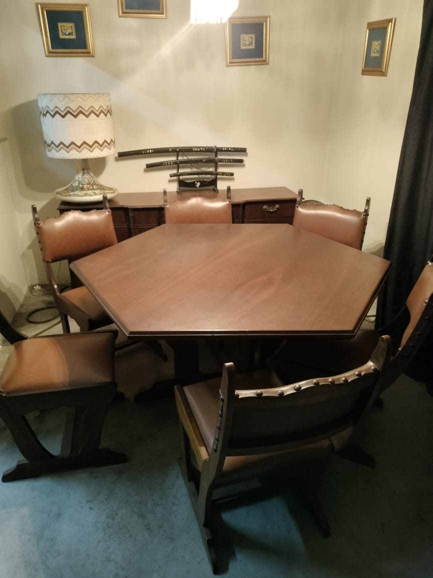 Antique dining room set with side server