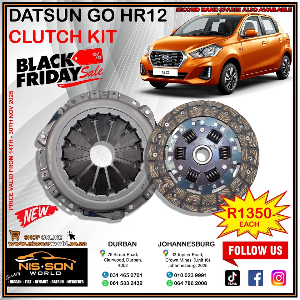 DATSUN GO HR12 CLUTCH KIT - Private Seller DATSUN GO HR12 CLUTCH KIT - Private Seller