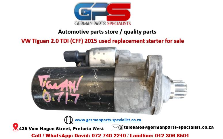 VW Tiguan 2.0 TDI (CFF) 2015 used replacement starter for sale - Private Seller VW Tiguan 2.0 TDI (CFF) 2015 used replacement starter for sale - Private Seller