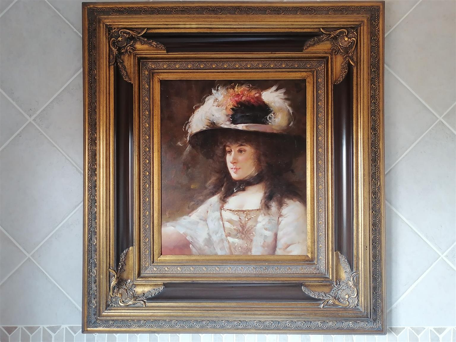Oil painting with exquisite frame Oil painting with exquisite frame