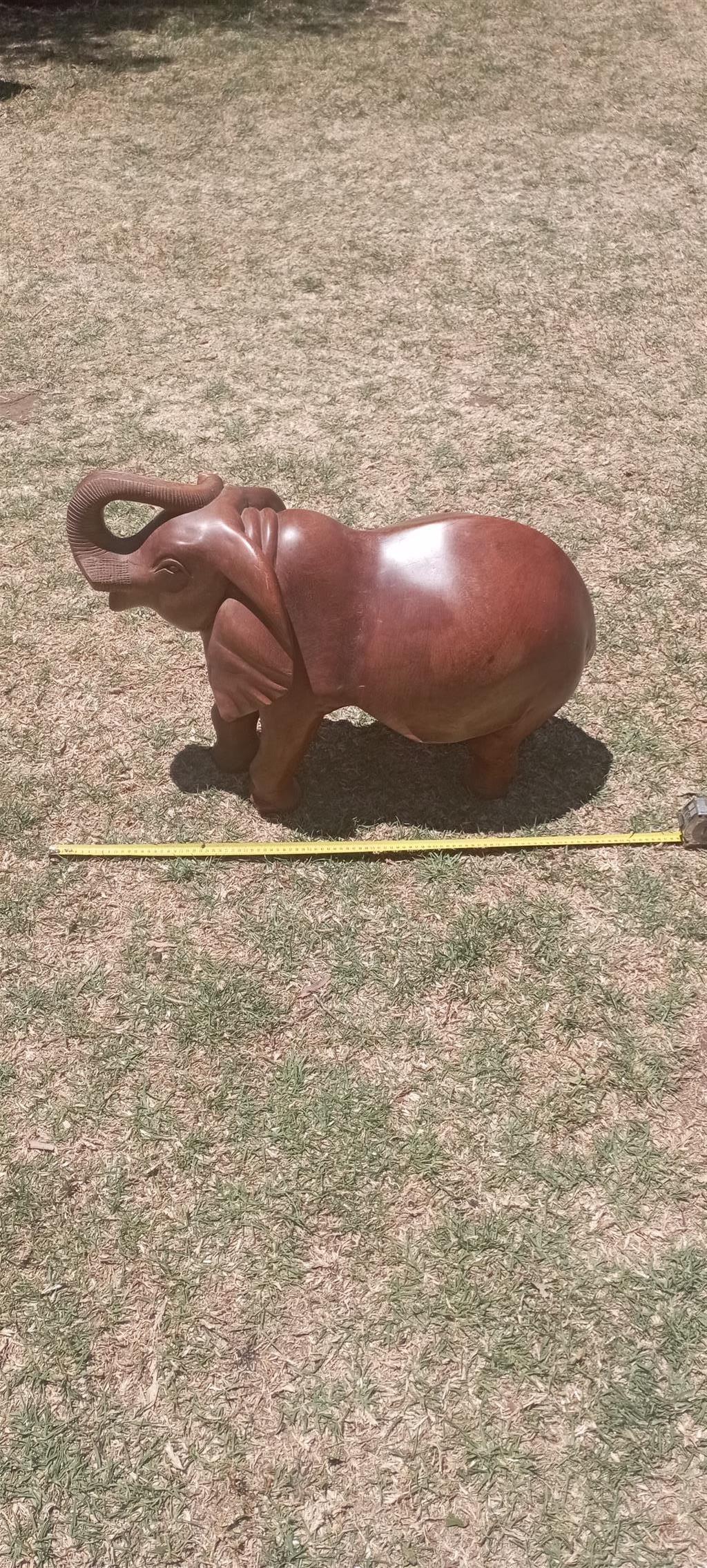 Large carved wooden elephant