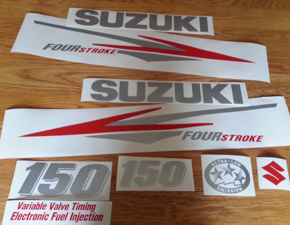 Suzuki DF 150 Outboard motor cowl decals stickers vinyl graphics kits Suzuki DF 150 Outboard motor cowl decals stickers vinyl graphics kits