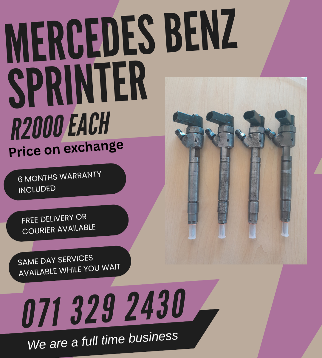 MERCEDES BENZ SPRINTER INJECTORS FOR SALE WITH WARRANTY ON - Private Seller MERCEDES BENZ SPRINTER INJECTORS FOR SALE WITH WARRANTY ON - Private Seller