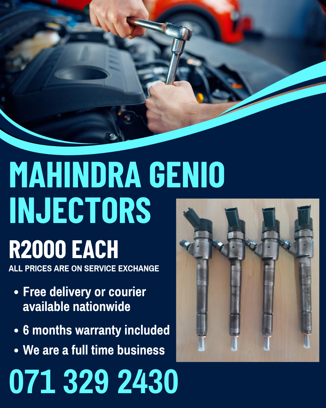 MAHINDRA GENIO DIESEL INJECTORS FOR SALE WITH WARRANTY ON - Private Seller MAHINDRA GENIO DIESEL INJECTORS FOR SALE WITH WARRANTY ON - Private Seller