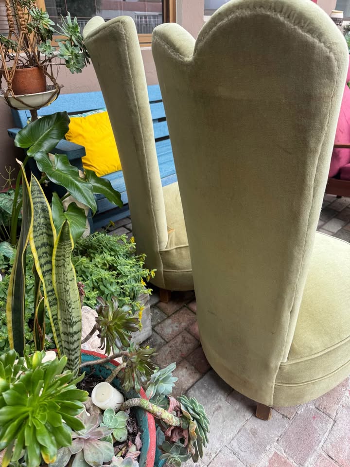 Vintage high back chairs