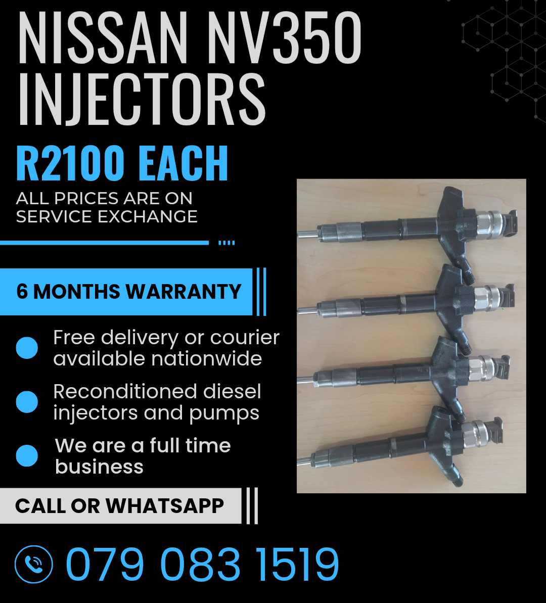NISSAN NV350 INJECTORS FOR SALE WITH WARRANTY - Private Seller NISSAN NV350 INJECTORS FOR SALE WITH WARRANTY - Private Seller