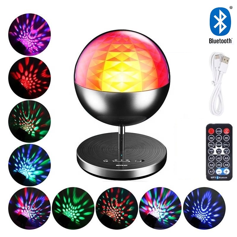 Rechargeable MultiColour LED Wireless Speaker Music Rotating Crystal Magic Ball