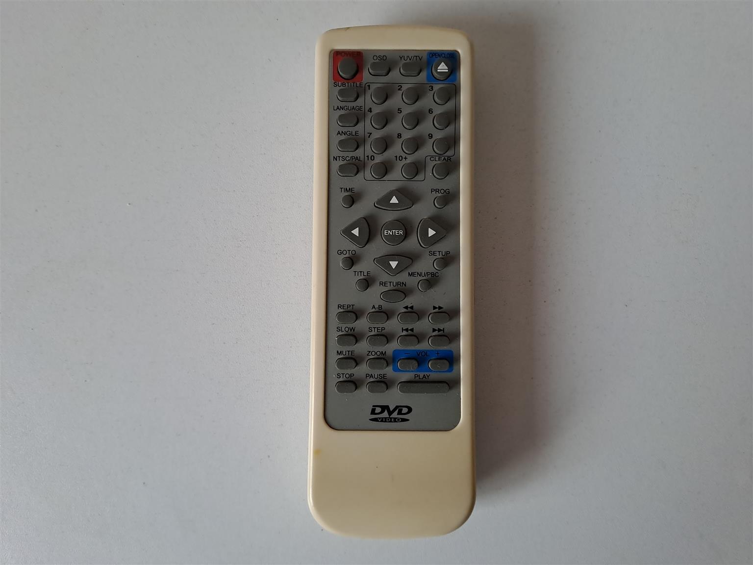 Remote Control DVD VIDEO KT-2018 for DVD Player. In working condition.