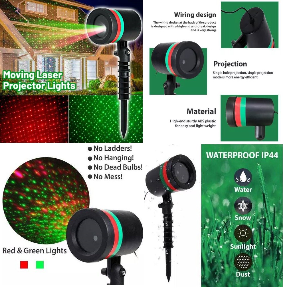 Laser Stage Disco Party Holographic Light Projector, Landscape Garden Outdoor