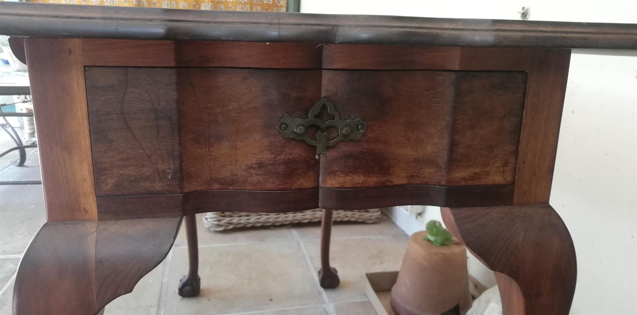 Vintage Stinkwood Ball and Claw drop leaf Occasional Table