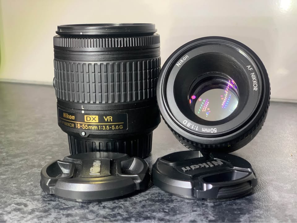 Nikon 18-55mm AF-P + Nikkor 50mm f/1.8D Lens Bundle – Excellent Condition