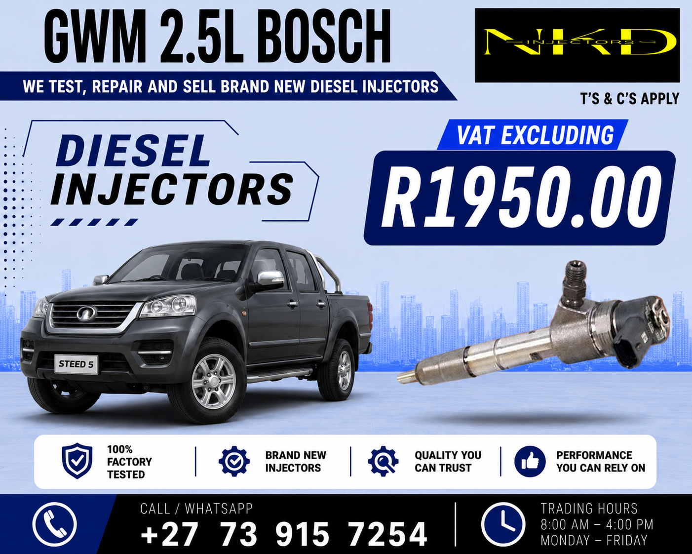 GWM_2.5L_Bosch_Delphi_Injectors - Private Seller GWM_2.5L_Bosch_Delphi_Injectors - Private Seller