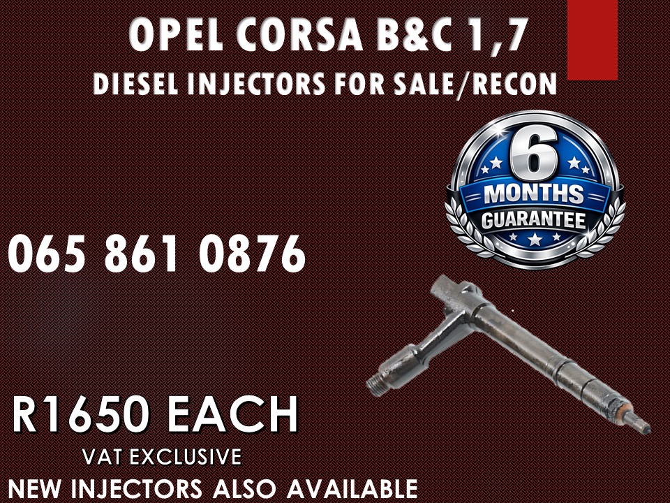 OPEL CORSA B&C 1.7 DIESEL INJECTORS FOR SALE - EXCELLENT CONDITION - Private Seller OPEL CORSA B&C 1.7 DIESEL INJECTORS FOR SALE - EXCELLENT CONDITION - Private Seller