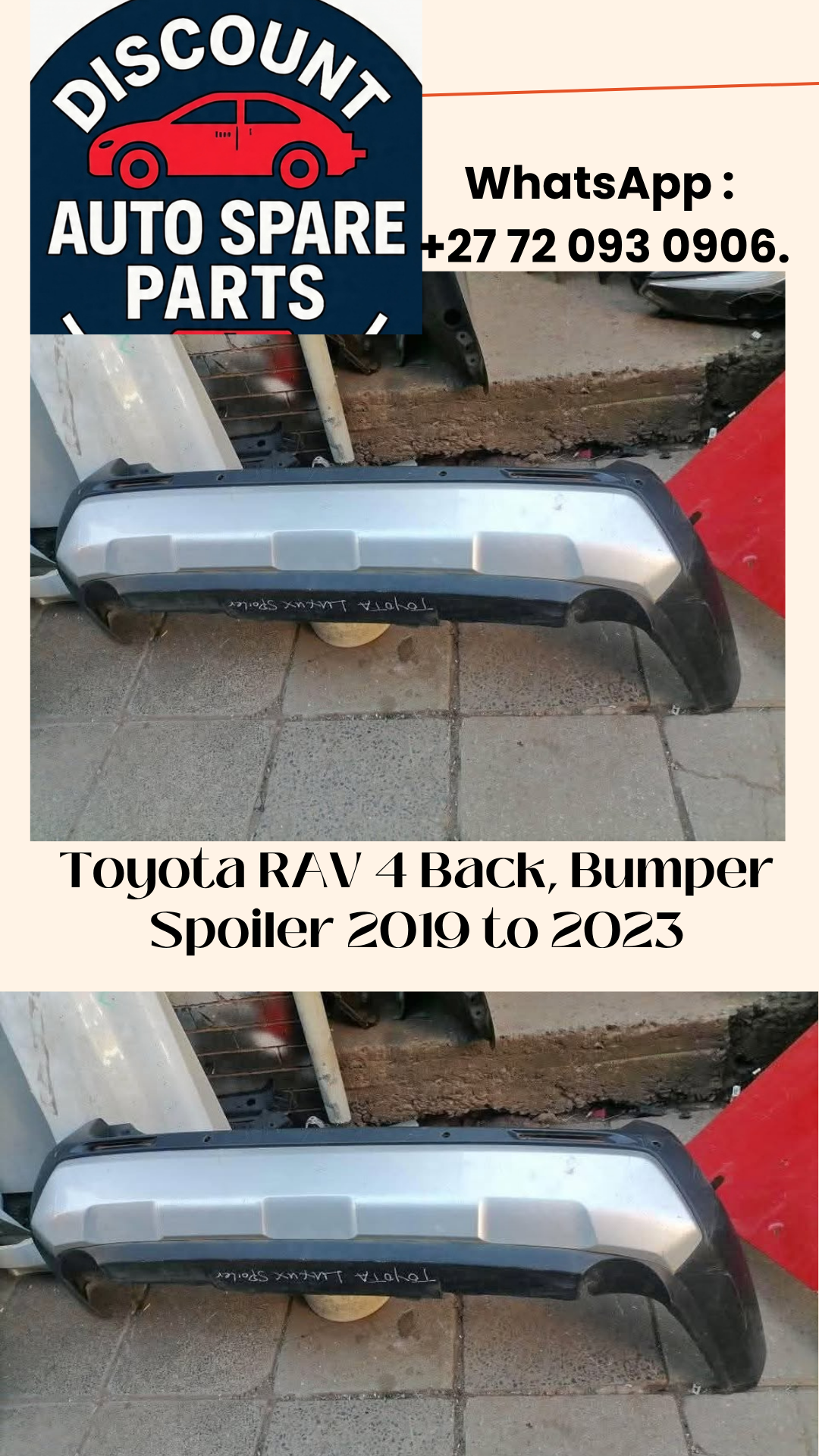 Toyota RAV 4 Back Bumper Spoiler 2019 to 2023 Call