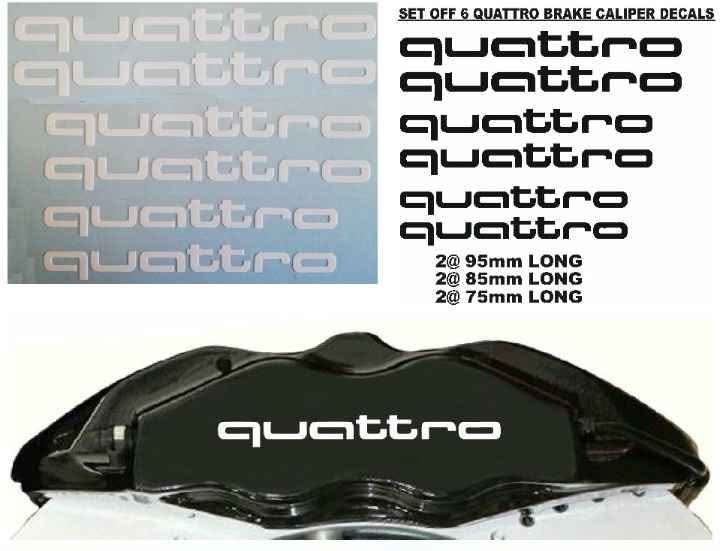 Audi Quattro brake caliper stickers decals sets - Private Seller
