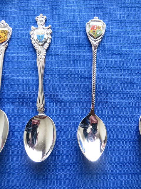 Collectible teaspoons with place names
