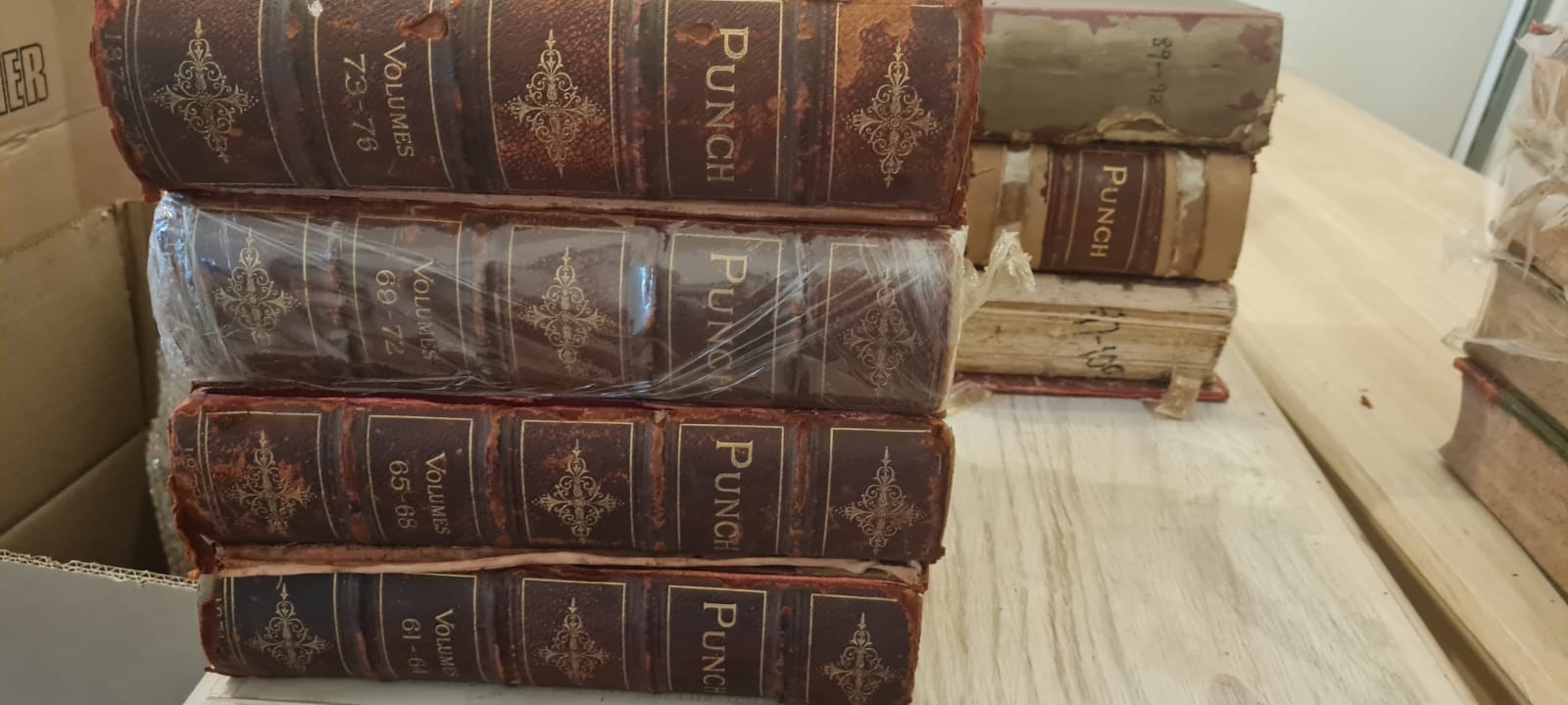 Punch leather bound books