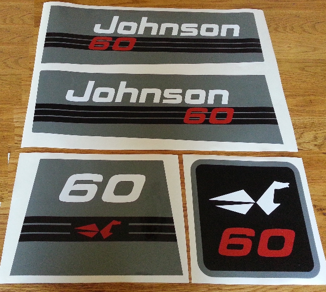 1992 Johnson 60 outboard motor cowl decals stickers graphics kit 1992 Johnson 60 outboard motor cowl decals stickers graphics kit