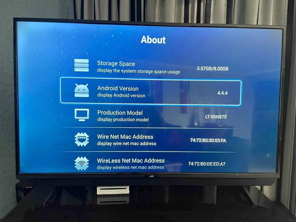 JVC smart TV, 65 inch
