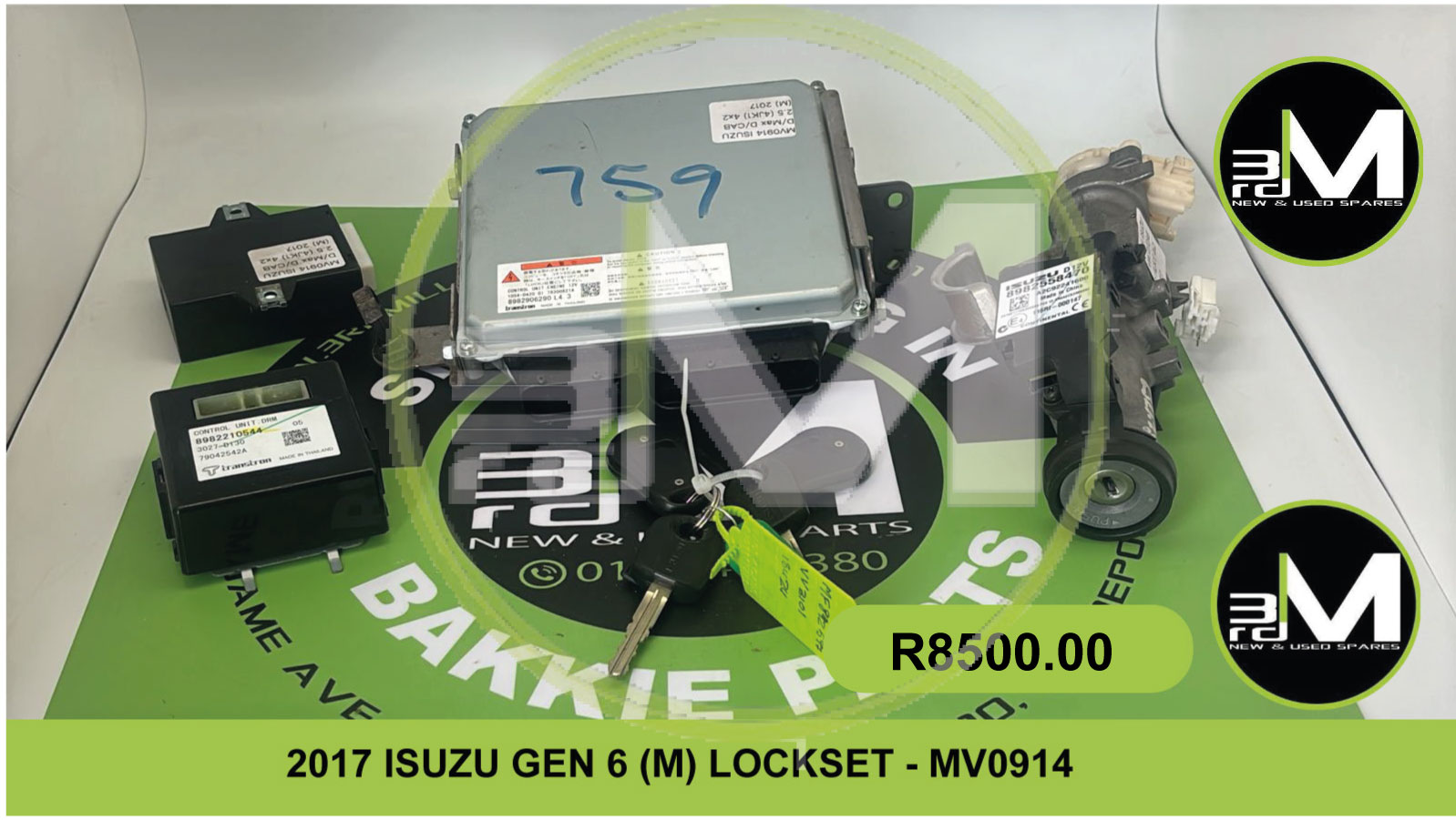 2438.kページ Used 2024 ISUZU KB250 (4JK1) 4X2 COMPLETE LOCKSET - MV0849 for