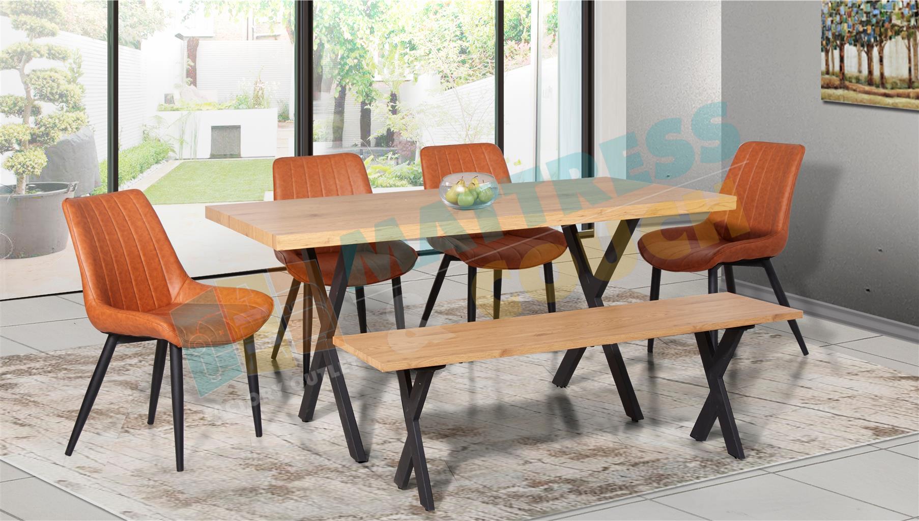 dining table chairs with bench