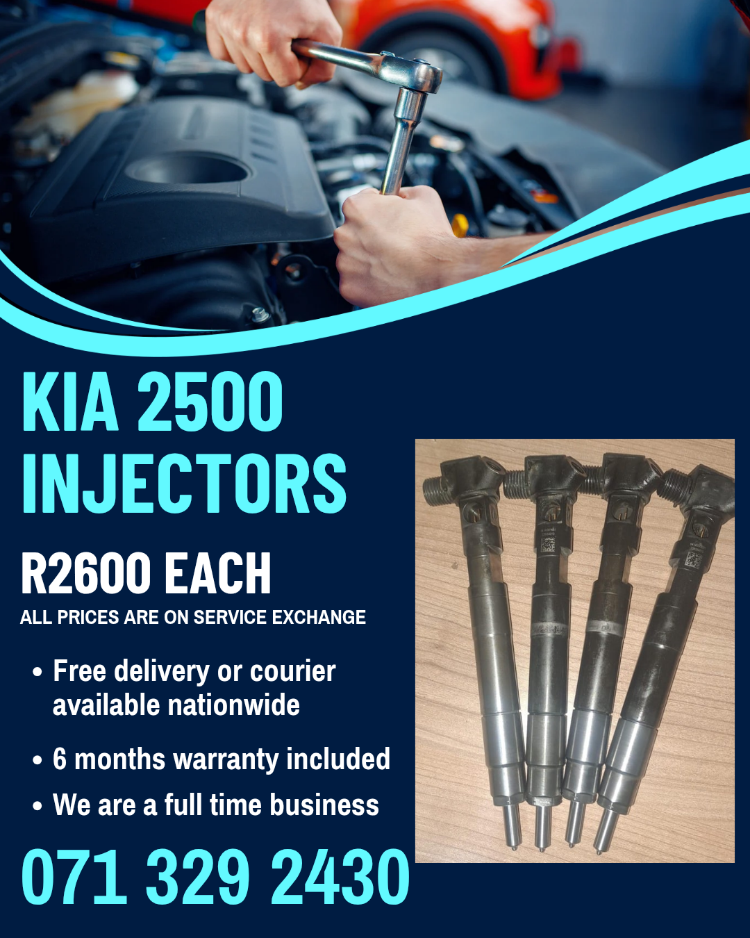 KIA 2500 INJECTORS FOR SALE WITH WARRANTY ON - Private Seller KIA 2500 INJECTORS FOR SALE WITH WARRANTY ON - Private Seller