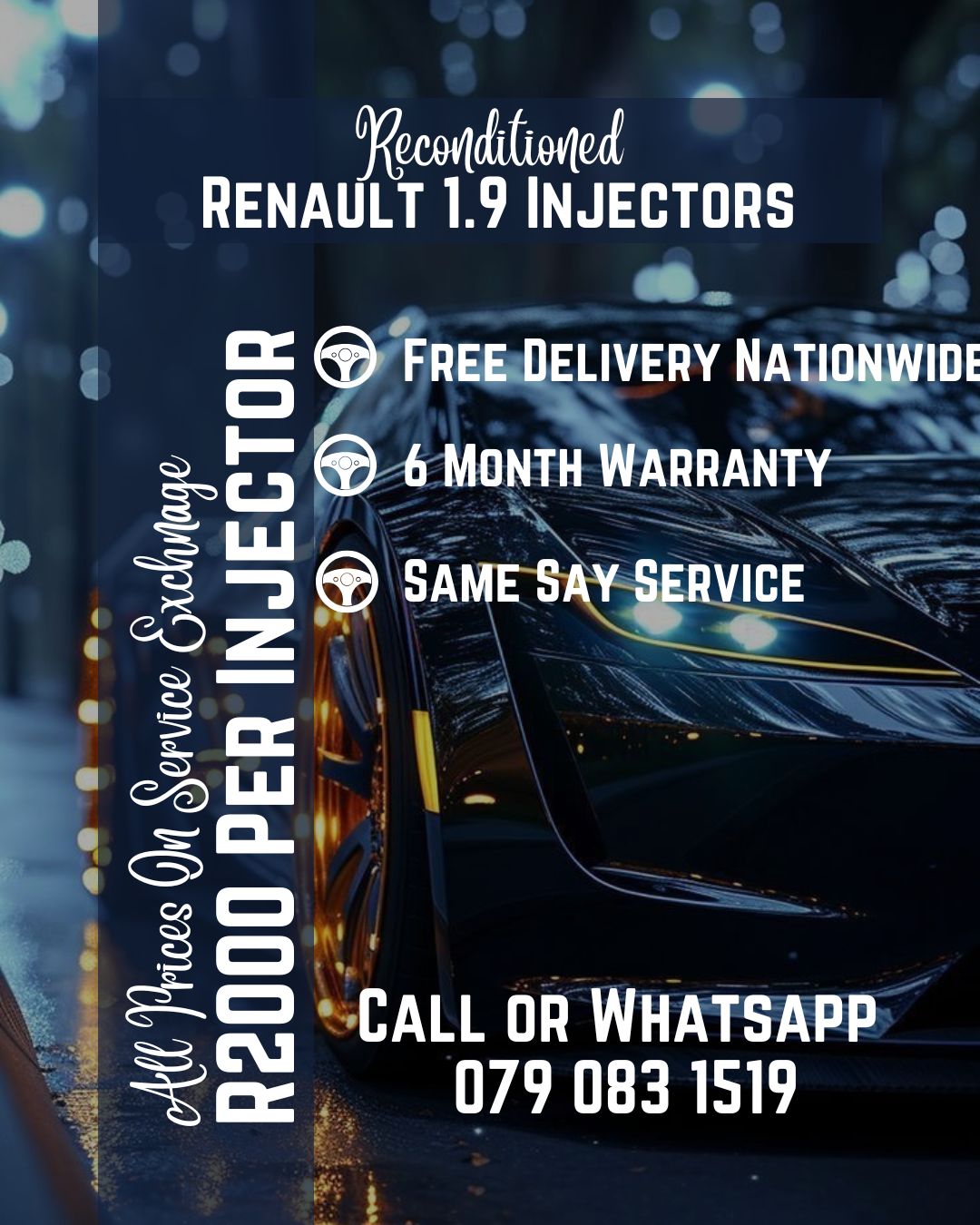 RENAULT 1.9 INJECTORS FOR SALE WITH WARRANTY INCLUDED - Private Seller RENAULT 1.9 INJECTORS FOR SALE WITH WARRANTY INCLUDED - Private Seller