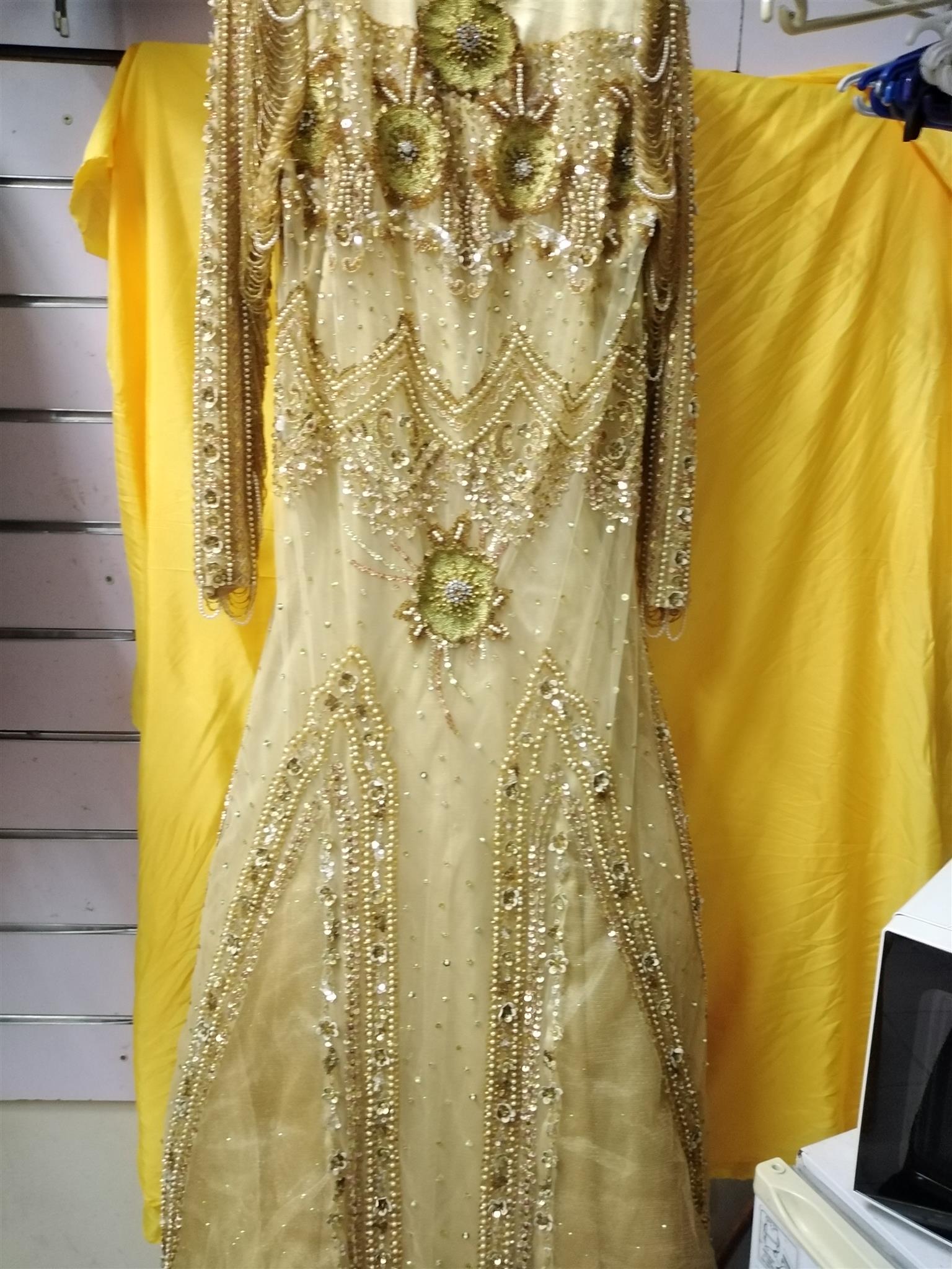 GOLD BEADED WEDDING GOWN 