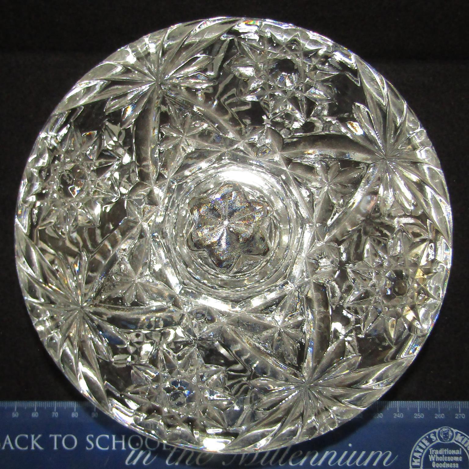 Crystal Glass Candy Bowl and Lid - d=18cm