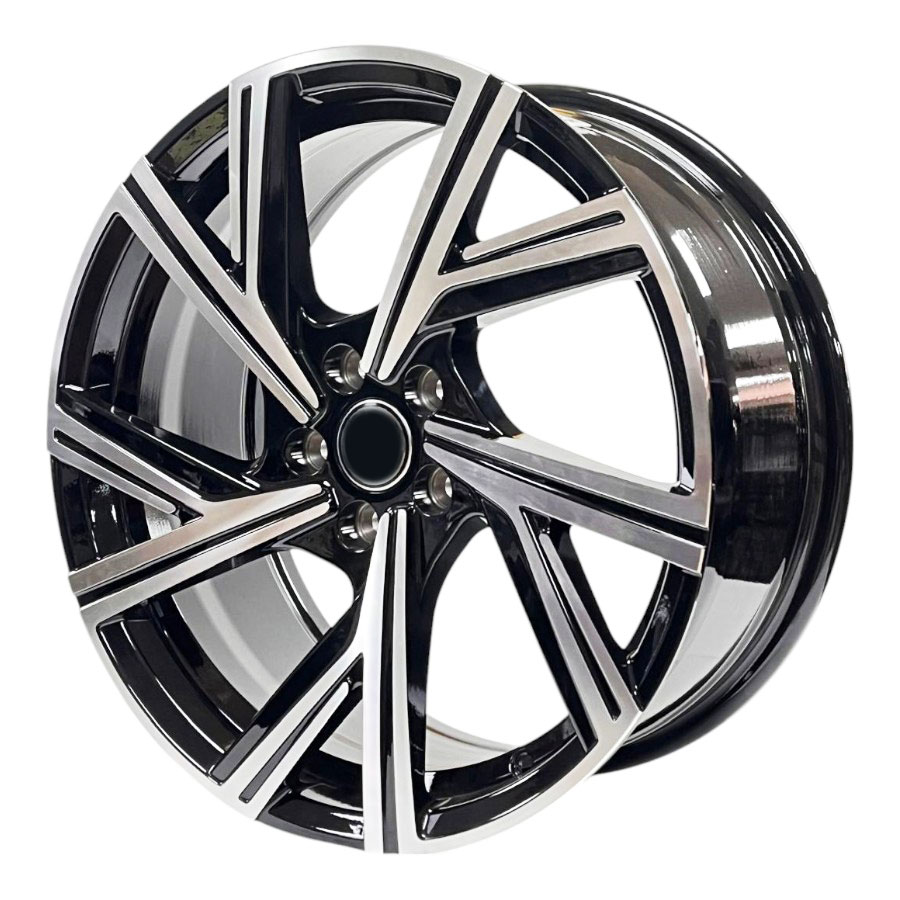 17″ Zoom VH2004 5/100 Black Machine Face Alloy Wheels