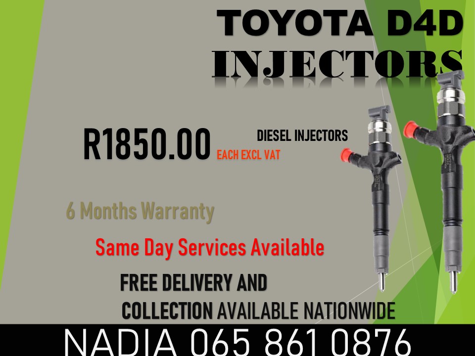 D4D TOYOTA DIESEL INJECTORS FOR SALE WITH WARRANTYY - Private Seller D4D TOYOTA DIESEL INJECTORS FOR SALE WITH WARRANTYY - Private Seller