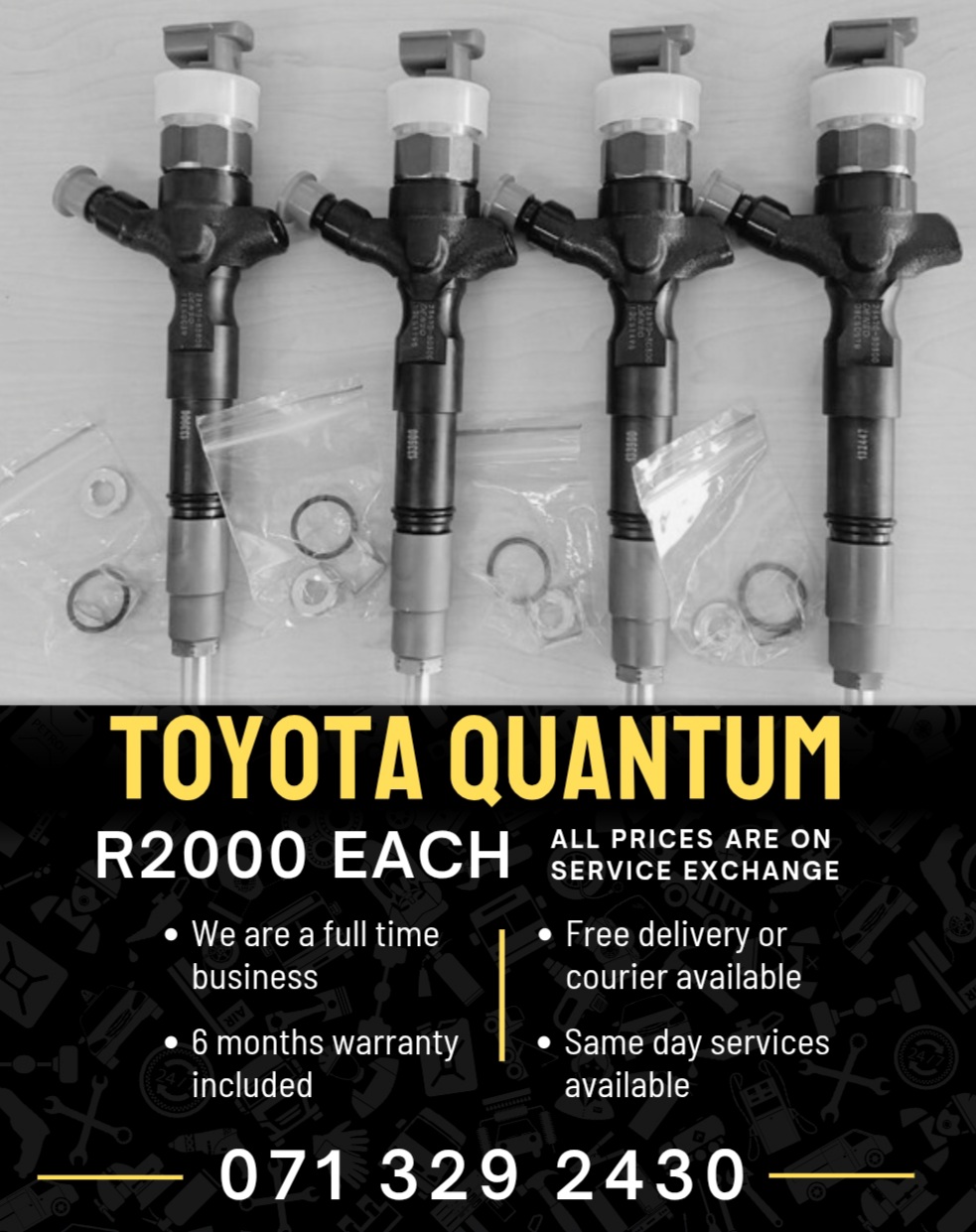 TOYOTA QUANTUM DIESEL INJECTORS FOR SALE WITH WARRANTY - Private Seller TOYOTA QUANTUM DIESEL INJECTORS FOR SALE WITH WARRANTY - Private Seller
