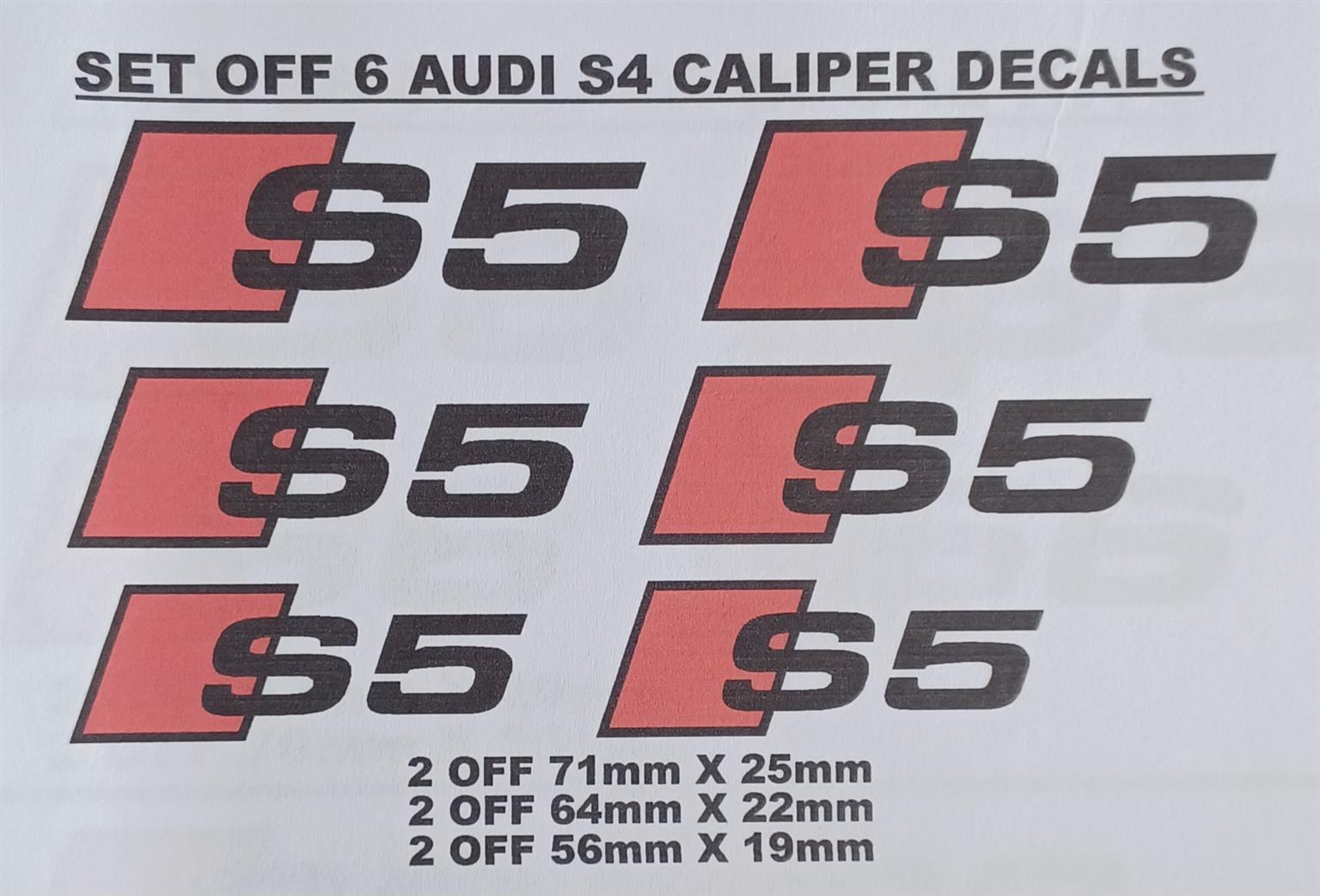 Audi S5 caliper stickers decals sets - Private Seller Audi S5 caliper stickers decals sets - Private Seller