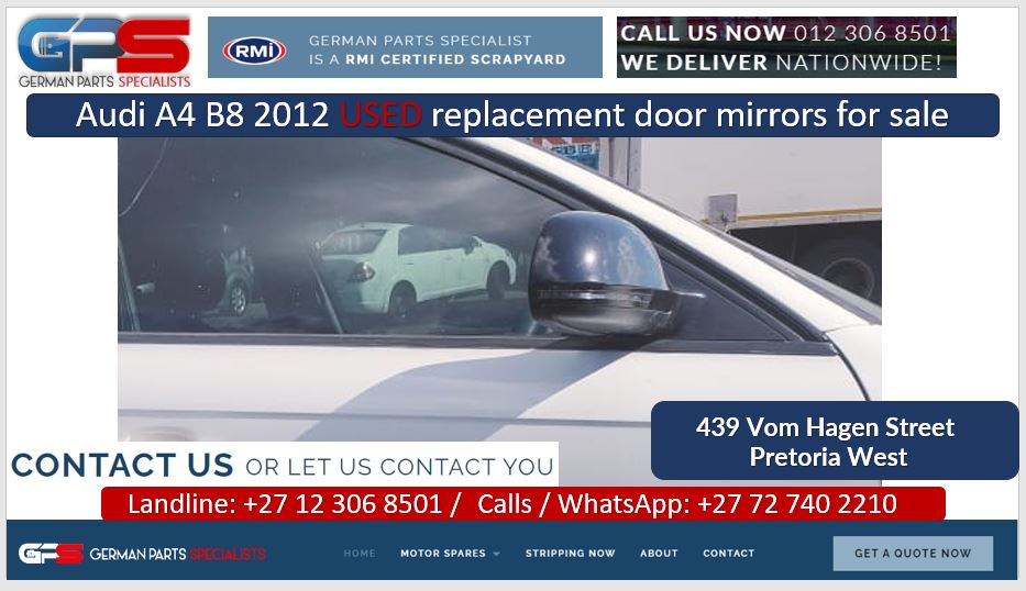 Audi A4 B8 2012 used replacement door mirrors for sale - Private Seller Audi A4 B8 2012 used replacement door mirrors for sale - Private Seller