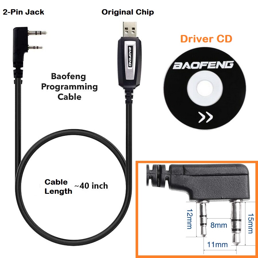 USB Programming Cable plus CD For Two-Way Walkie Talkie Radios/Transceivers. NEW