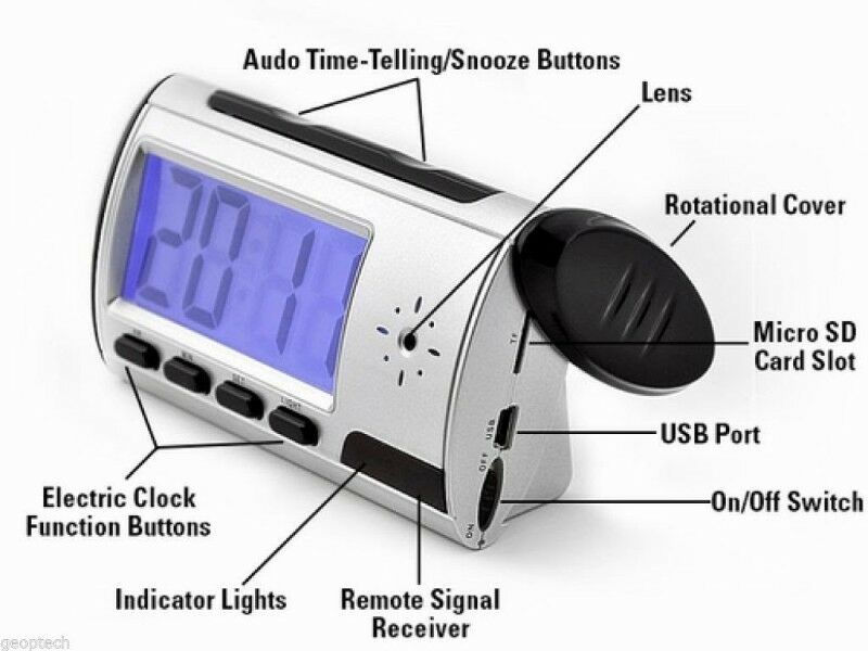 Spy Camera Clock, Remote Controlled Multi-Function DVR. Brand New Products.